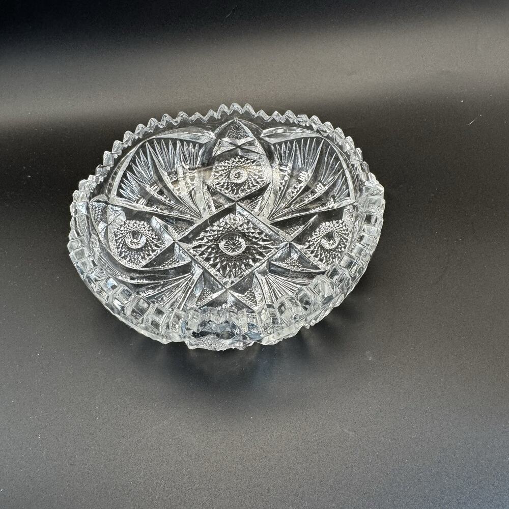 EAPG Brilliant Pressed Glass Star Nappy Bowl‎ Candy Dish 5.25"